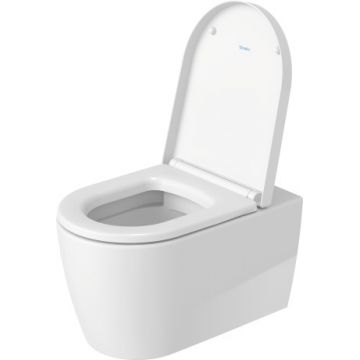 Set vas wc suspendat Duravit ME by Starck Rimless 57x37cm HygieneGlaze si capac cu inchidere lenta