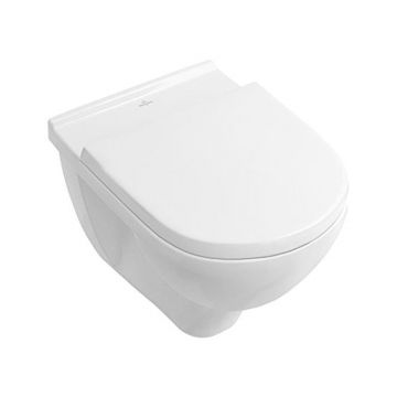 Set vas WC suspendat  O.Novo, Villeroy & Boch, direct flush, cu capac soft close si quick release, finisaj alb