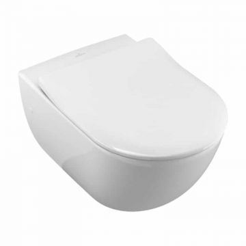 Set vas WC suspendat Villeroy & Boch Avento cu capac slim soft close Alb