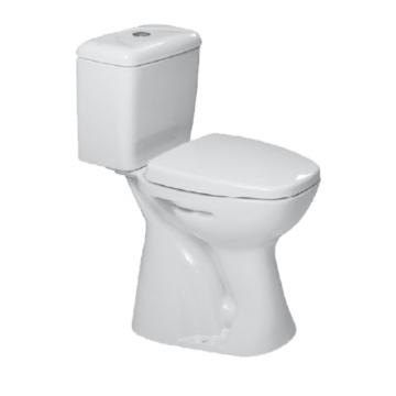 Vas WC duobloc Turkuaz CeraStyle, ceramica, evacuare verticala, alb