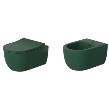 Set vas wc și bideu suspendat Massi Molis Verde Set vas wc și bideu suspendat Massi Molis Verde