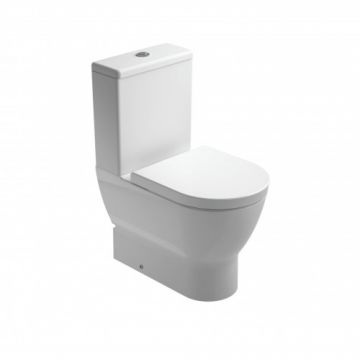 Vas Wc Gala Emma Rounded Back-To-Wall Compact stativ - Culoare Alb pal