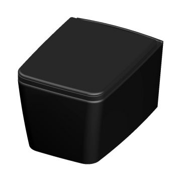 Vas WC suspendat Celesta Libra  49 x 36 cm  ceramica  capac duroplast  inchidere lenta  negru mat