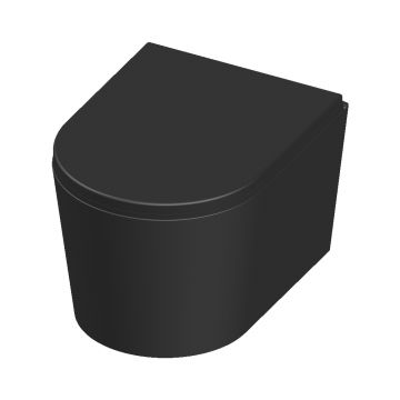 Vas WC suspendat Celesta Vista  50 x 35 cm  ceramica  capac duroplast  inchidere lenta  negru mat