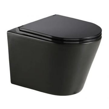Vas Wc Wellis Clement Black Rimless suspendat, negru - Culoare Negru