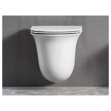 Vas wc Wellis Olivia Rimless suspendat - Culoare Alb pal