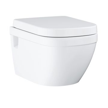 Set vas wc Grohe Euro Ceramic Rimless cu capac cu inchidere lenta si Quick Release  alb
