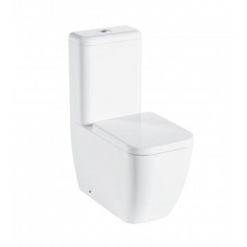 Set vas wc stativ Karag CT 10100 si capac Soft Close alb lucios