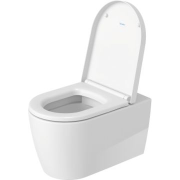 Set vas wc suspendat Duravit ME by Starck Rimless 57x37cm  HygieneGlaze si capac cu inchidere lenta