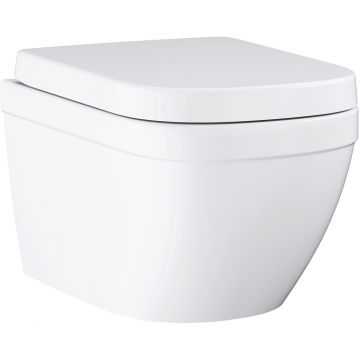 Set vas wc suspendat Grohe Euro Ceramic Rimless si capac cu inchidere lenta  Triple Vortex  alb