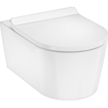 Set vas wc suspendat Hansgrohe EluPura S  AquaHelix Flush  HygieneEffect si capac slim cu inchidere lenta  alb