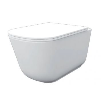 Set vas WC suspendat Kerasan Norim cu capac inchidere lenta Slim si sistem Quick Release  alb  include garnitura fonoizolanta si sistem de fixare