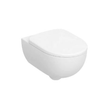 Set vas wc suspendat rimless Alb Geberit Selnova cu capac soft close