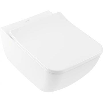 Set vas WC suspendat Villeroy & Boch Venticello CeramicPlus DirectFlush cu capac slim inchidere lenta  alb Alpin