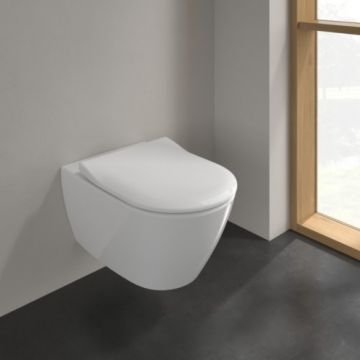 Set vas Wc Villeroy & Boch Subway 2.0 suspendat cu capac soft-close slim - Montaj suspendat