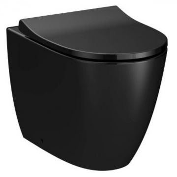 Vas WC rimless stativ lipit de perete 54cm, evacuare orizontala, negru   7985B070-0075