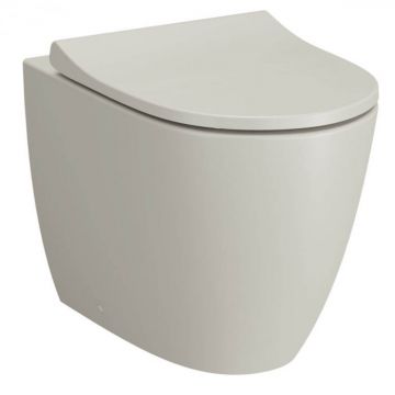 Vas WC rimless stativ lipit de perete 54cm, evacuare orizontala, taupe mat   7985B020-0075