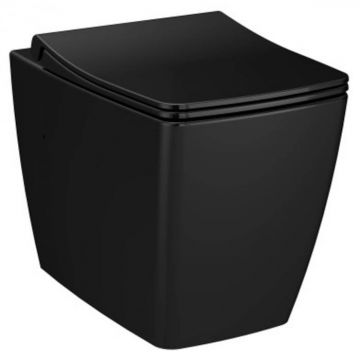 Vas WC rimless stativ lipit de perete 54cm, negru   7670B070-0075