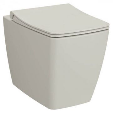Vas WC rimless stativ lipit de perete 54cm, taupe mat   7670B020-0075