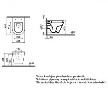 Vas WC suspendat 48cm, compact   7130B003-0075