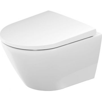 Vas wc suspendat Duravit D-Neo Compact Rimless 37x48cm  fixare ascunsa  alb