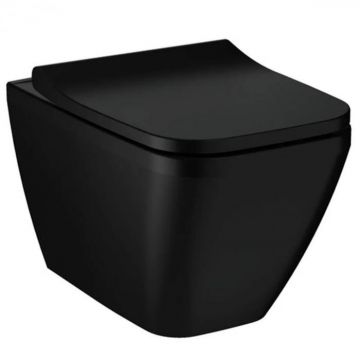 Vas WC suspendat rimless 54cm, fixare ascunsa, negru mat   7082B083-0075