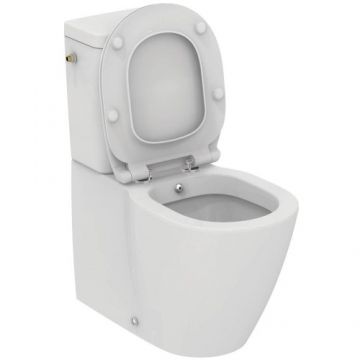 Set sas WC Ideal Standard Connect back-to-wall cu funcție de bideu cu rezervor si capac cu inchidere lenta - Montaj pe pardoseala
