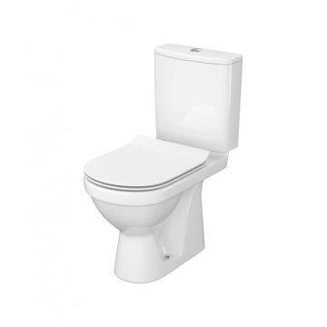 Set vas WC cu rezervor si capac din duroplast slim si soft close, cu alimentare inferioara si evacuare verticala, ZIP SimpleOn Cersanit