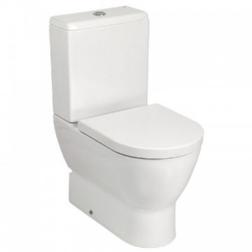 Set vas Wc Gala Emma Rounded cu capac si rezervor Back-to-Wall compact - Montaj pe pardoseala