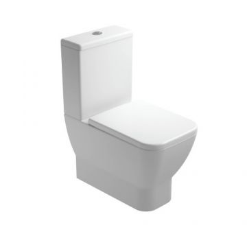 Set Vas Wc Gala Emma Square cu capac si rezervor Back-To-Wall compact - Montaj pe pardoseala