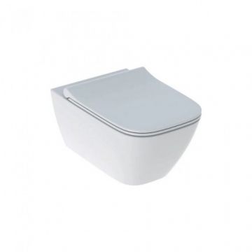 Set vas Wc Geberit Smyle Square Rimfree suspendat cu capac soft-close slim - Montaj suspendat