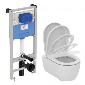 Set vas Wc Ideal Standard Blend + capac soft-close + cadru Prosys 120 - Montaj suspendat