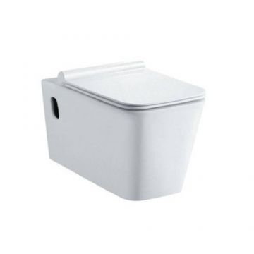 Set vas WC Karag LT 003E, rimless, suspendat cu capac soft-close, alb - Montaj suspendat