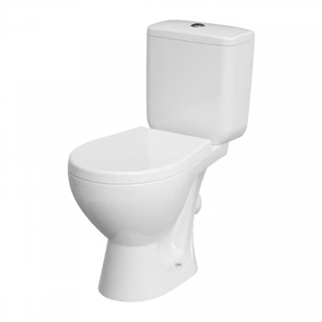 Set vas wc pe pardoseala cu rezervor Cersanit Compact 471 Nevada 010 + mecanism si capac duroplast cu soft close