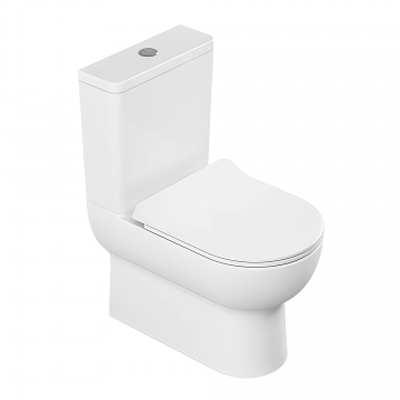 Set vas WC pe pardoseala cu rezervor Prisma Back to Wall + mecanism si capac polipropilena cu soft close