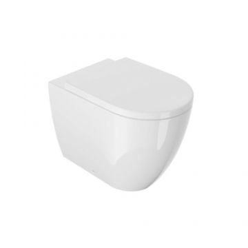 Set vas wc Sanycces Arc stativ cu capac cu inchidere lenta, alb lucios - Culoare Alb pal