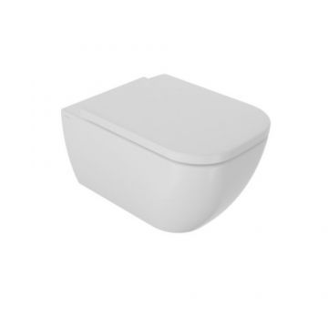 Set vas wc Sanycces Quarc suspendat cu capac cu inchidere lenta, alb mat - Culoare Alb pal