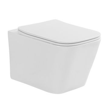 Set vas WC suspendat, Fluminia, Tornado, cu spălare vârtej, alb