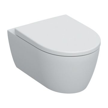 Set vas wc suspendat, Geberit, iCon, rimless, cu capac quick release, alb