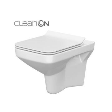 Set vas wc suspendat rimless cu capac soft close Cersanit, Como New