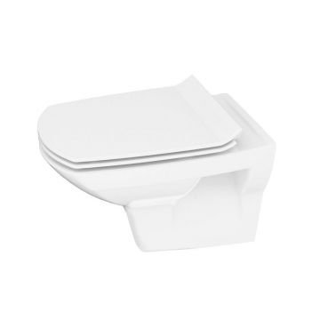 Set vas wc suspendat rimless cu capac soft close si easy off Cersanit, Carina