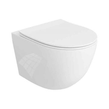 Set vas WC suspendat, Spectrum, Sierra 3.0, Tornado Flush, cu capac soft close, quick release, alb mat