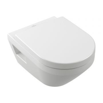Set vas wc suspendat Villeroy & Boch Architectura Oval TwistFlush si capac cu inchidere lenta si QuickRelease  alb alpin