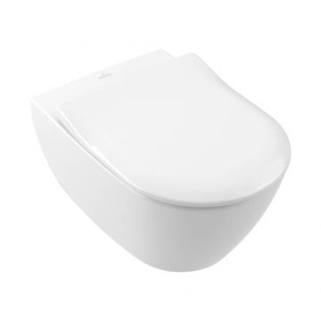 Set vas wc suspendat Villeroy&Boch Subway 2.0 DirectFlush cu capac slim soft close, alb - Culoare Alb pal