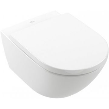 Set vas wc suspendat Villeroy & Boch Subway 3.0 cu Twist Flush si capac soft close, alb - Culoare Alb pal