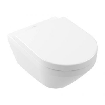 Set vas WC Villeroy & Boch Architectura TwistFlush, suspendat, alb cu capac soft-close - Culoare alb alpin