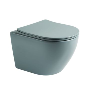Vas WC Caliri, montaj suspendat, din ceramica sanitara, verde mat, Elysium