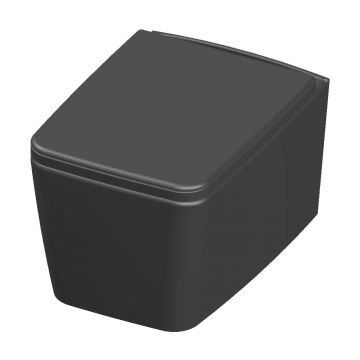 Vas WC suspendat Celesta Libra  49 x 36 cm  ceramica  capac duroplast  inchidere lenta  gri mat