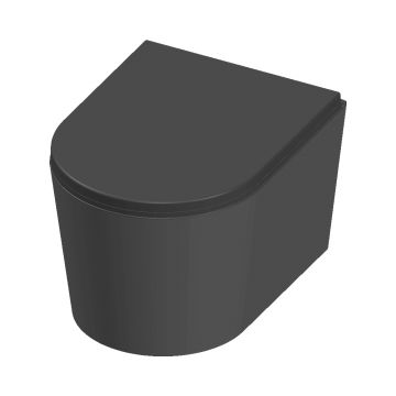 Vas WC suspendat Celesta Vista  50 x 35 cm  ceramica  capac duroplast  inchidere lenta  gri mat