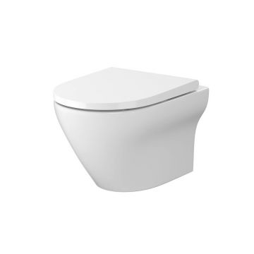 Vas WC suspendat Cersanit Set B331 Larga oval CleanOn  cu capac slim duroplast  inchidere lenta S701-472